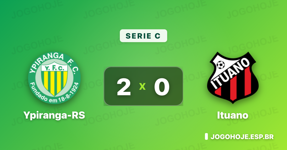 Ypiranga vence Ituano por 2 a 0 e fortalece reação na Série C