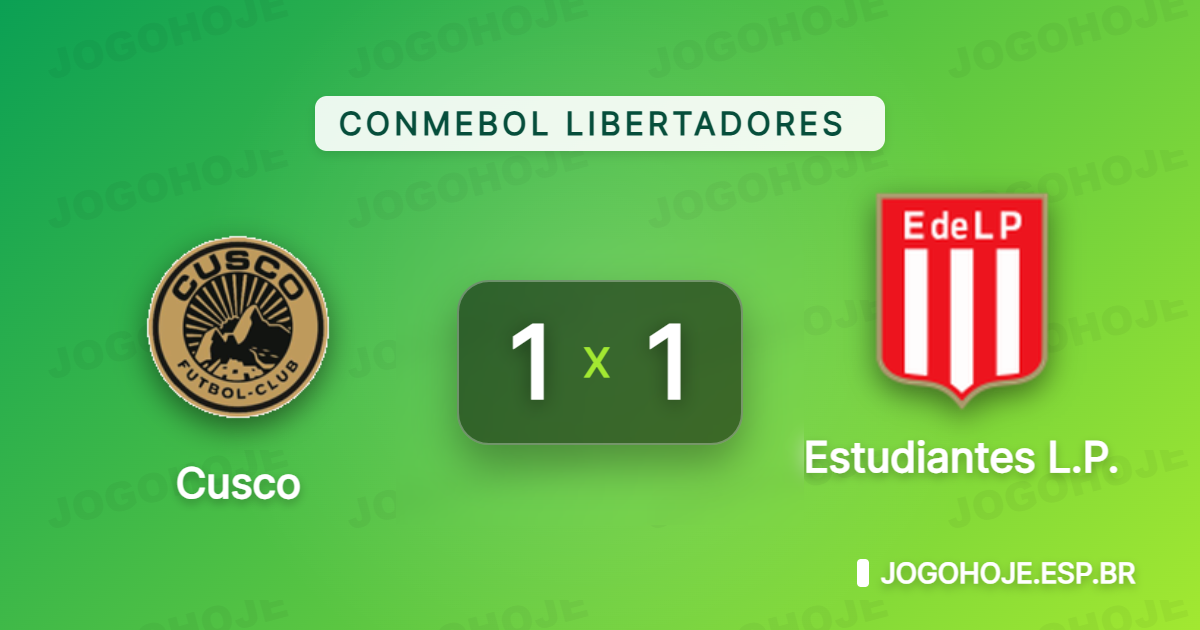 Cusco abre o placar, Estudiantes reage e empate trava o ritmo na Libertadores