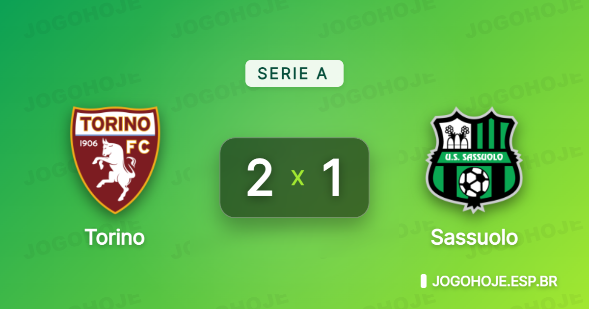Torino vence o Sassuolo na Série A e decide na virada