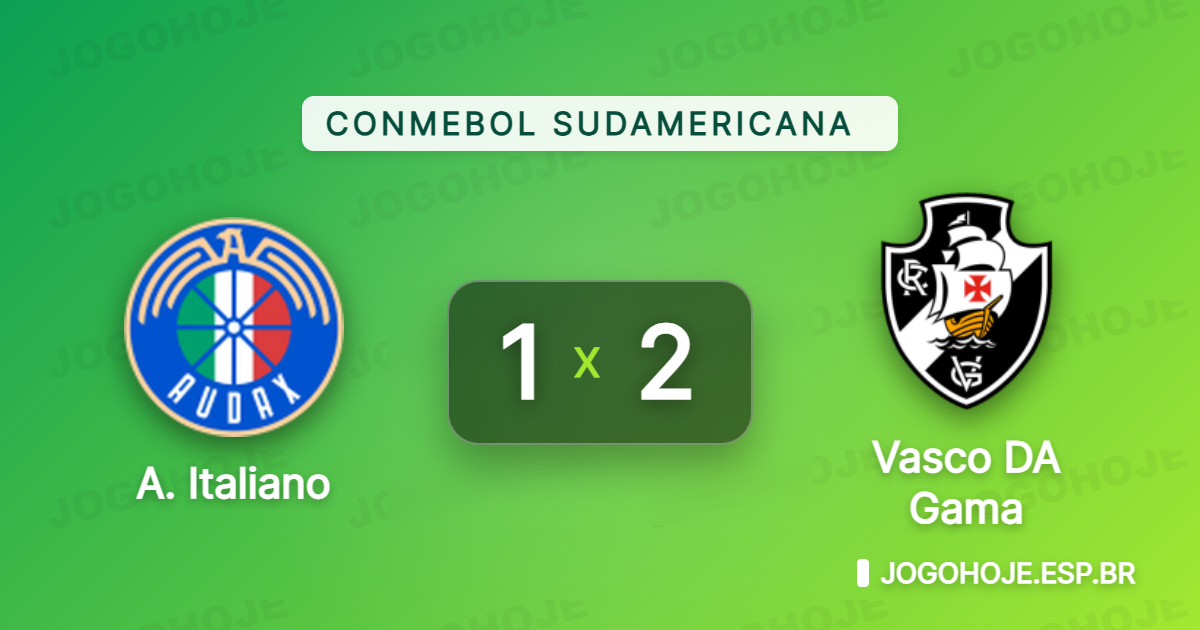 Vasco vira sobre o A. Italiano na Sudamericana e ganha fôlego na tabela