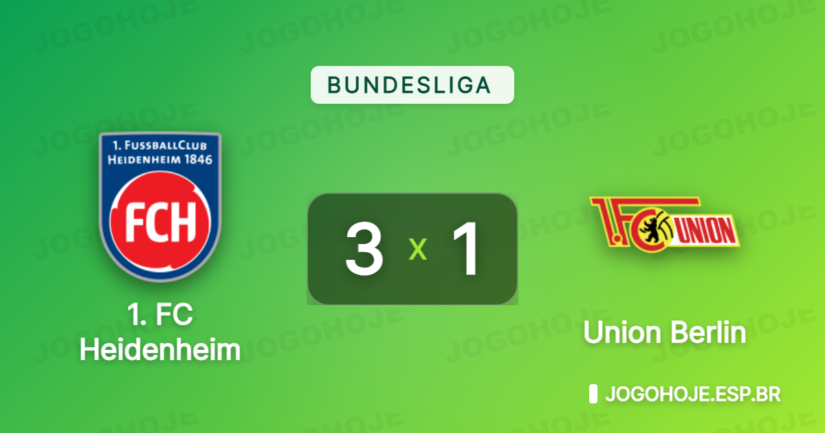 Heidenheim vence na Bundesliga, dispara no placar e seca a reação do Union Berlin