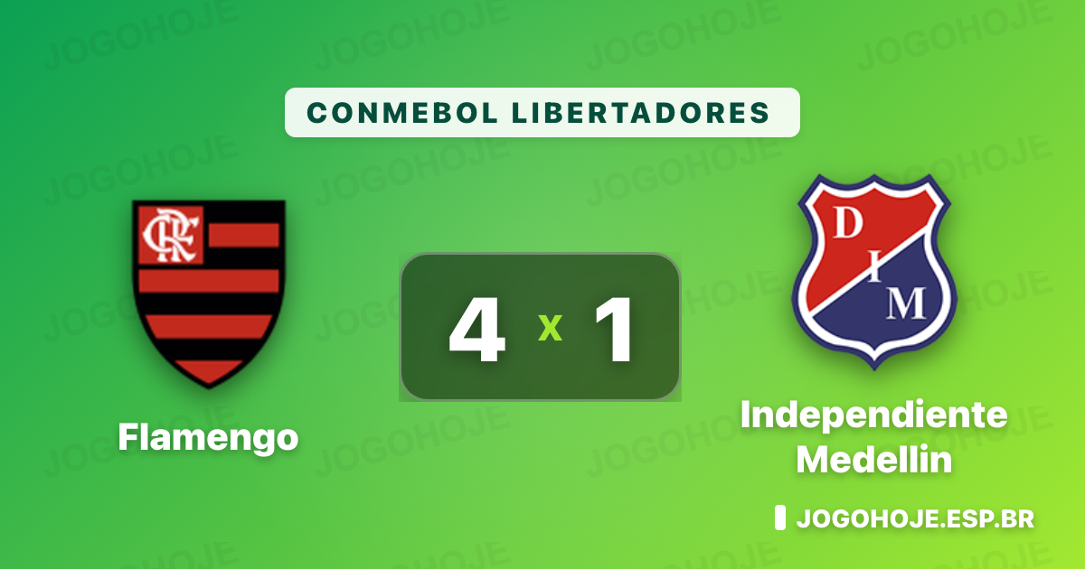 Flamengo faz 4 no Independiente Medellin, vira passeio na Libertadores e respira