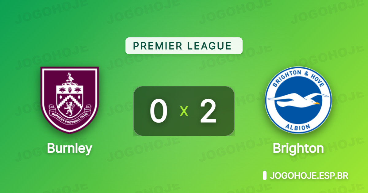 Brighton vence o Burnley por 2 a 0 e apaga reação do rival