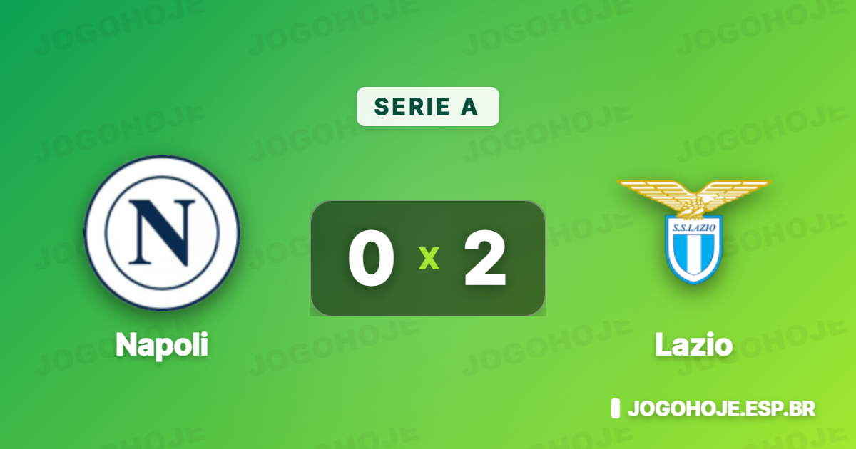 Lazio vence o Napoli por 2 a 0 e trava reação na Série A