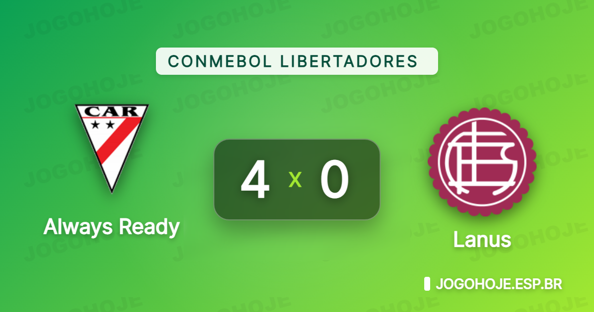 Always Ready aplica 4 a 0 no Lanús e dá passo forte na Libertadores