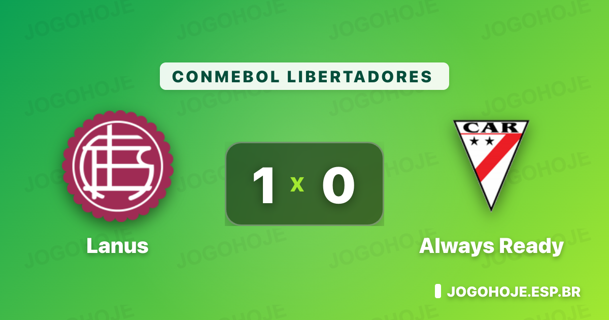 Lanus vence o Always Ready por 1 a 0 e respira na Libertadores