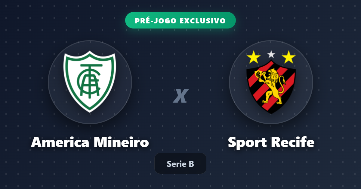 Jogo América Mineiro x Sport Recife hoje: onde assistir ao vivo, horário e escalações