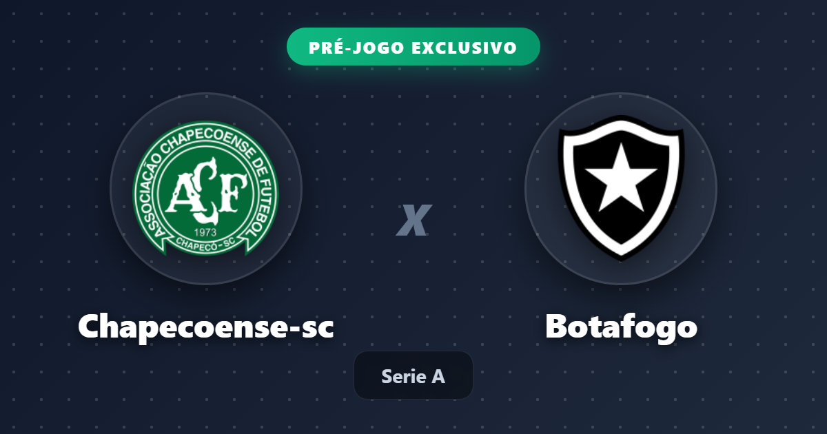 Jogo Chapecoense x Botafogo hoje: onde assistir ao vivo, horário e escalações
