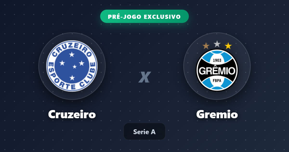 Jogo Cruzeiro x Grêmio hoje: onde assistir ao vivo, horário e escalações