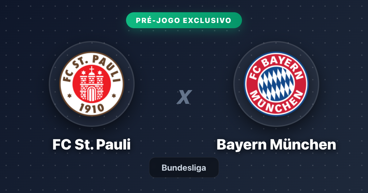 Jogo FC St. Pauli x Bayern München hoje: onde assistir ao vivo, horário e escalações
