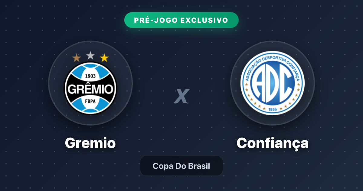 Jogo Grêmio x Confiança hoje: onde assistir ao vivo, horário e escalações