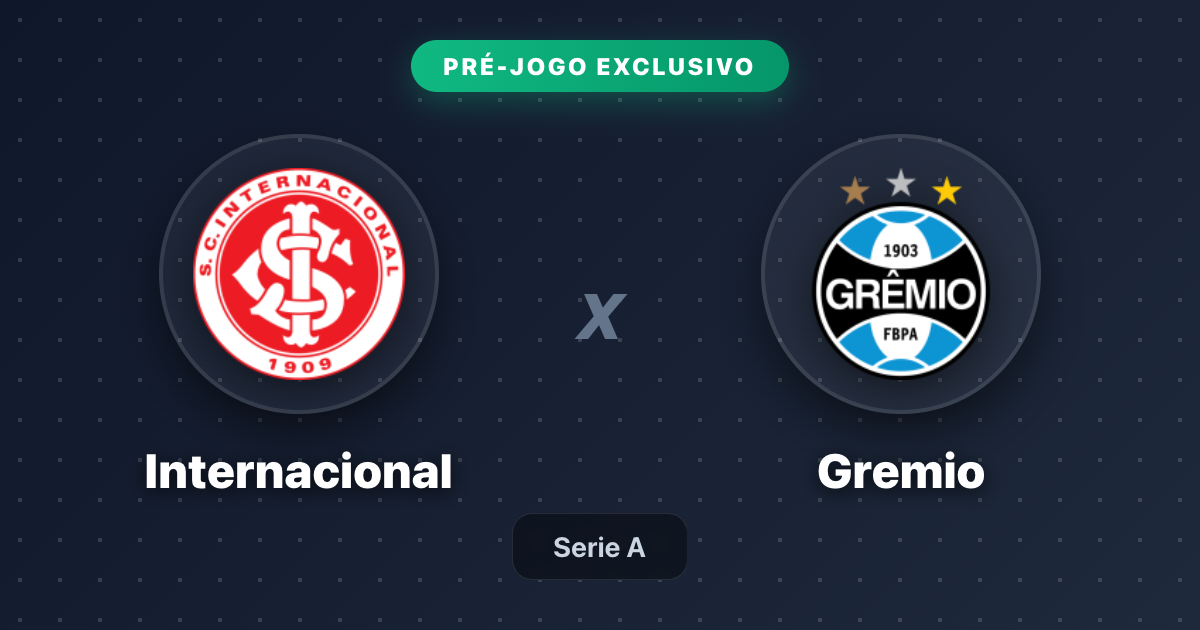 Jogo Internacional x Grêmio hoje: onde assistir ao vivo, horário e escalações