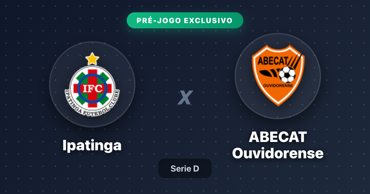 Jogo Ipatinga x ABECAT Ouvidorense hoje: onde assistir ao vivo, horário e escalações