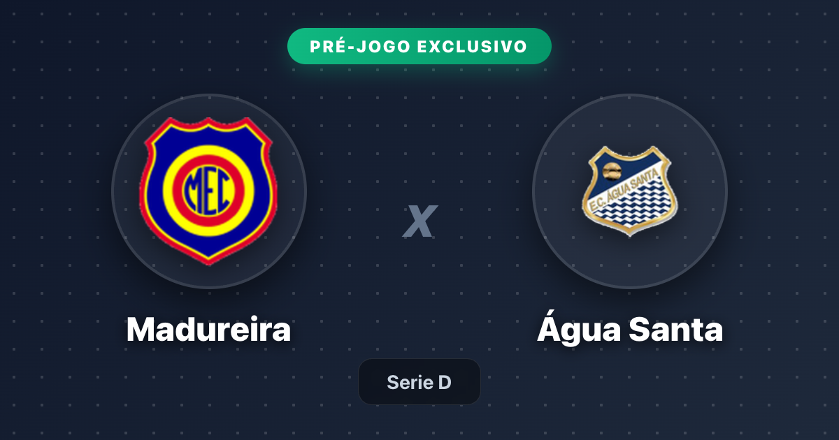 Jogo Madureira x Água Santa hoje: onde assistir ao vivo, horário e escalações