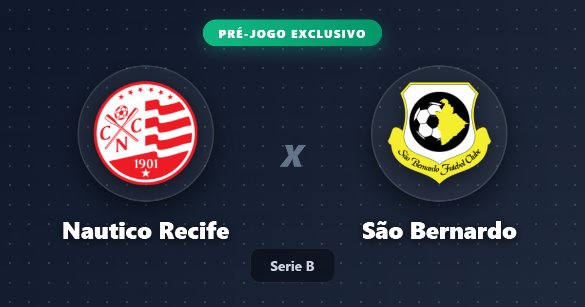 Jogo Nautico Recife x São Bernardo hoje: onde assistir ao vivo, horário e escalações