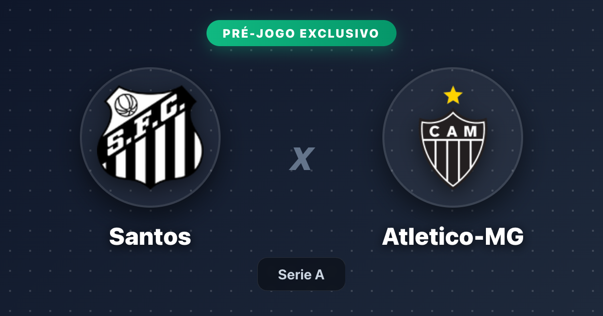 Jogo Santos x Atlético-MG hoje: onde assistir ao vivo, horário e escalações