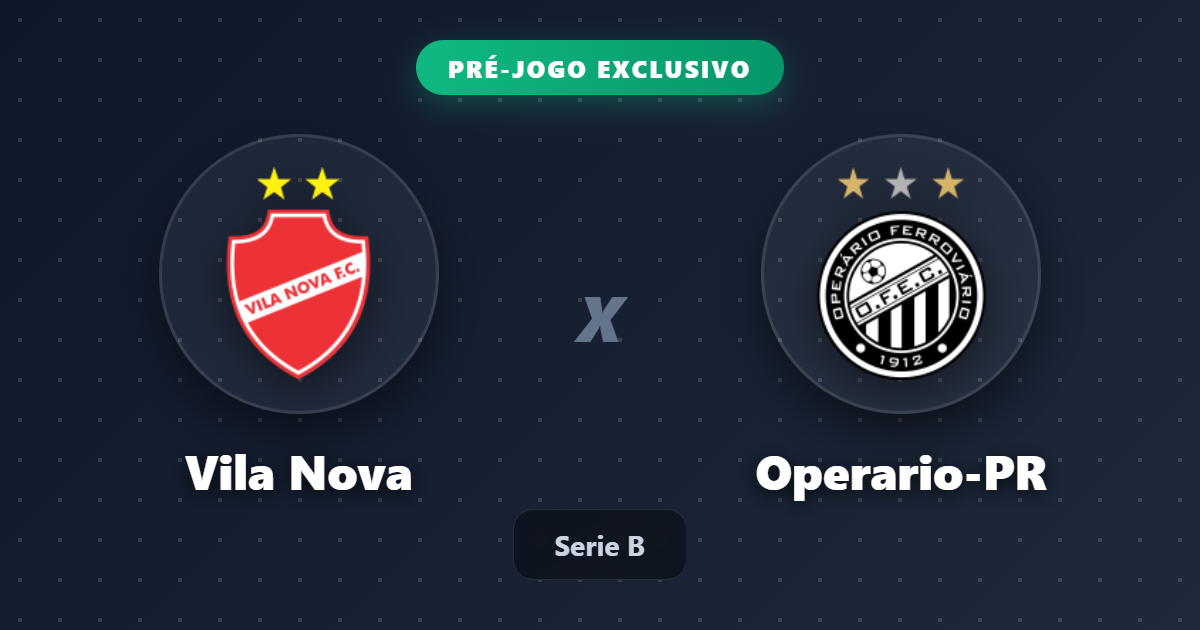 Jogo Vila Nova x Operário-PR hoje: onde assistir ao vivo, horário e escalações